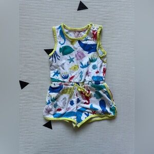 Mini Boden|Baby girl,toddler Colorful Sea Life sleeveless Romper,novelty print•